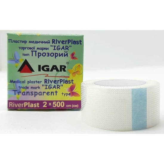 Пластир медичний RiverPlast, тип Прозорий на поліетиленовій основі 2 см × 500 см IGAR