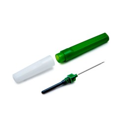 Голка для вакуумного забору крові, стерильна, розмір 21Gx1 1/2 (0,8х38мм), зелена, ТМ Волес